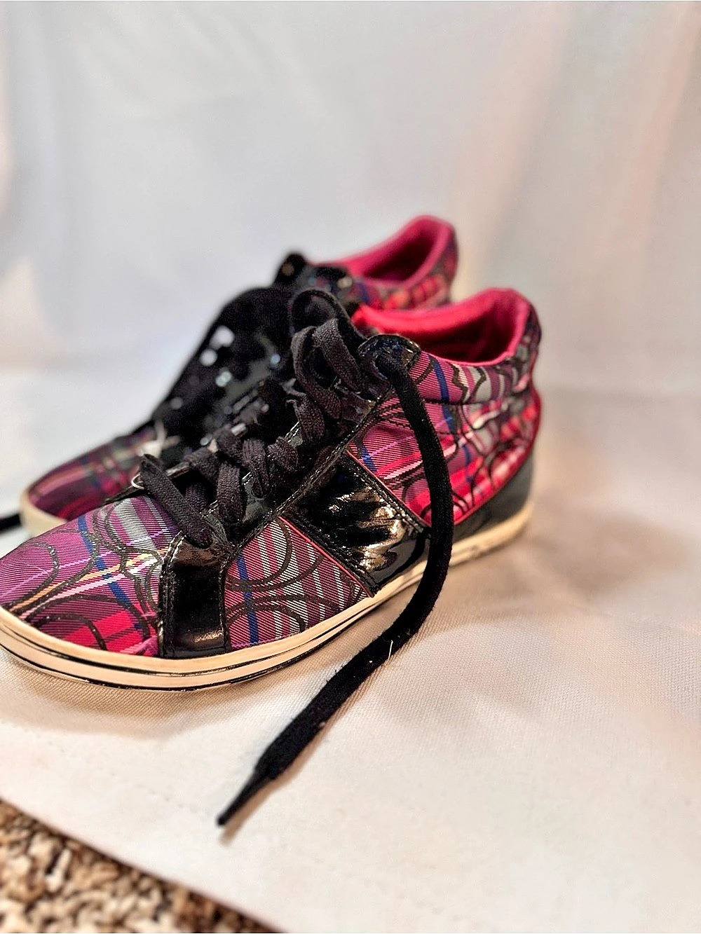 Coach Finch Y2K style Plaid Low Top Sneakers US 5.5M